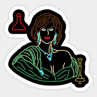 Miss Scarlet - Neon Portrait Sticker